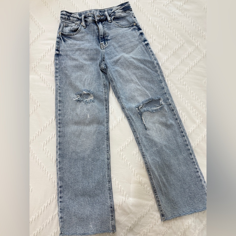 Classic Blue Distressed Girls Jeans Size 10